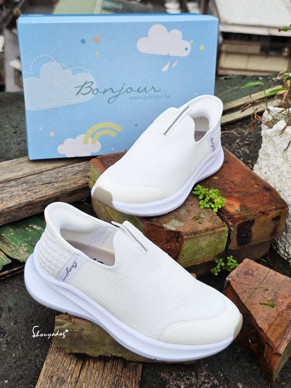 【日常穿搭】Bonjour 0.99秒舒適快穿鞋 超百搭小白
