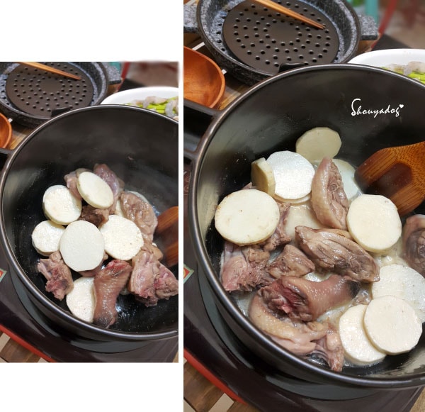 億昌油廠 北港六十年老店|台灣必買傳統伴手禮|限量黑麻油禮盒X麻油底潤膚膏 - 第13張圖 把雞塊都炒香,再加入其他配料一起炒香