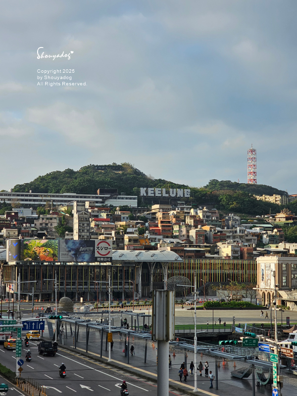 基隆中華郵輪文旅-海洋廣場海景房窗外景色-車站