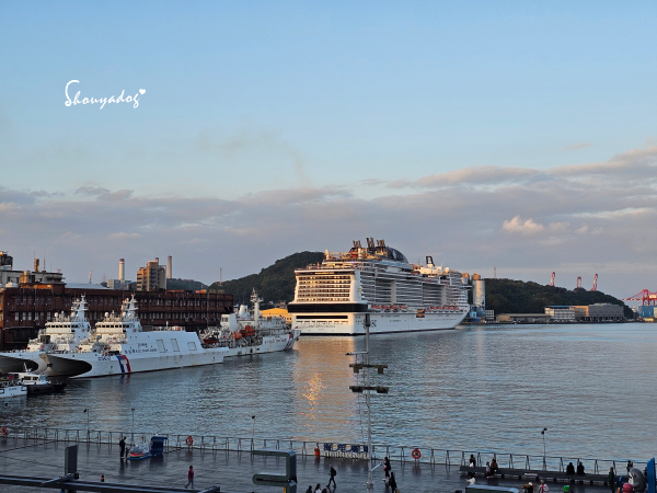 基隆中華郵輪文旅-海洋廣場海景房窗外景色-海景