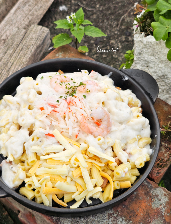 微醺的肌肉男咬勁|用 Howmama 罐頭變出一桌法式私廚料理! - 第18張圖 奶白醬焗烤鮪魚彎管麵