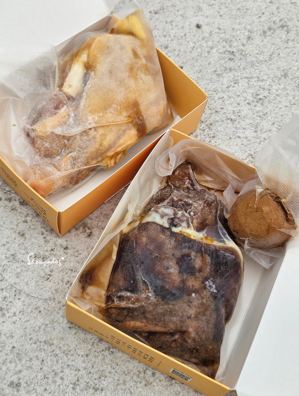 蒜頭雞腿與藥膳雞腿宅配打開的樣子-閤味肉燥