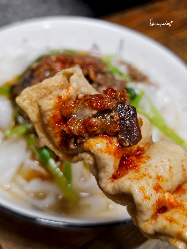 栗園米食-國宴粄條-古早味肉燥粄條-魚板沾醬