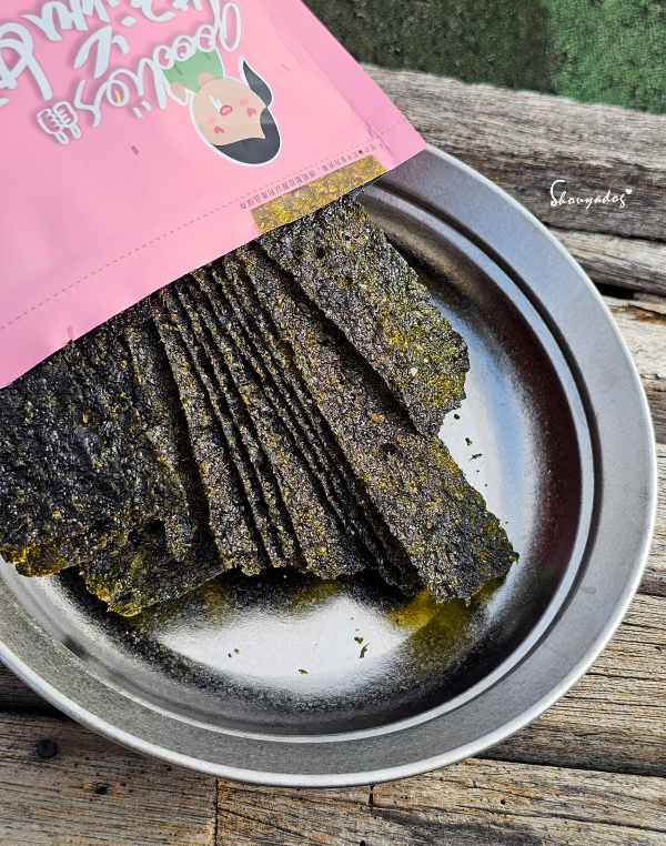團購海苔推薦-琉宇醬選好滋好滋焦香脆片海苔-打開一包